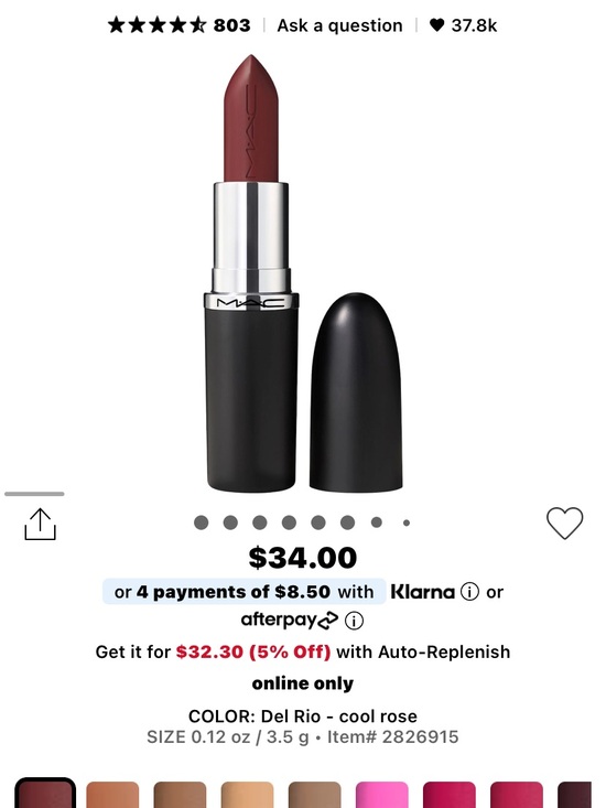 MAC Cosmetics Other - MAC Cosmetics Del Rio Cool Rose Lipstick —